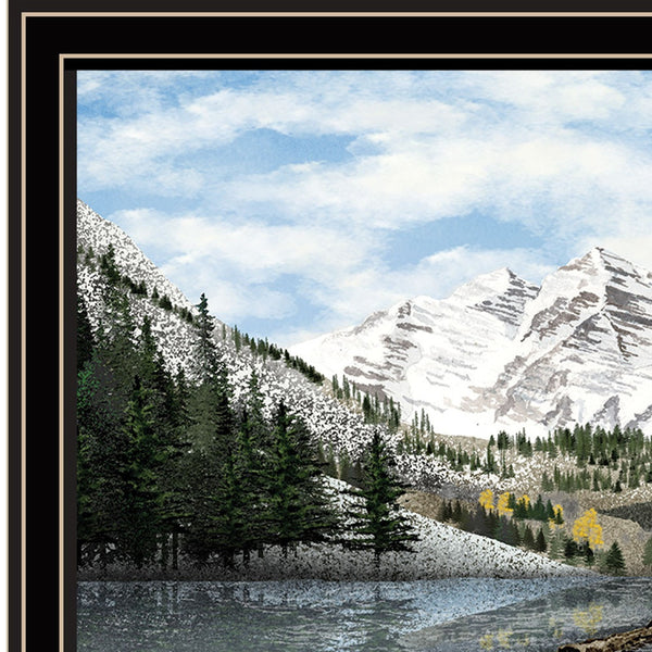Homeroots Snowy Mountain Landscape Wall Art - Elegant Black Framed Acrylic Decor To Transform Your Space  Paper 572032