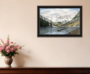 Homeroots Snowy Mountain Landscape Wall Art - Elegant Black Framed Acrylic Decor To Transform Your Space  Paper 572032