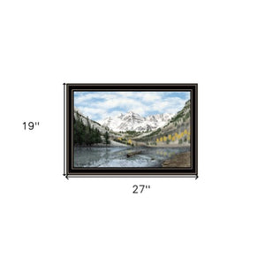 Homeroots Snowy Mountain Landscape Wall Art - Elegant Black Framed Acrylic Decor To Transform Your Space  Paper 572033