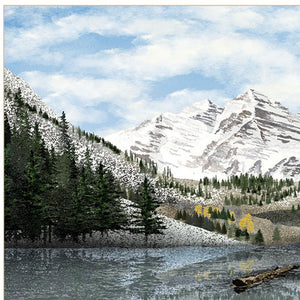 Homeroots Snowy Mountain Landscape Wall Art - White Framed Acrylic Painting To Elevate Your Home Decor!  Paper 572034