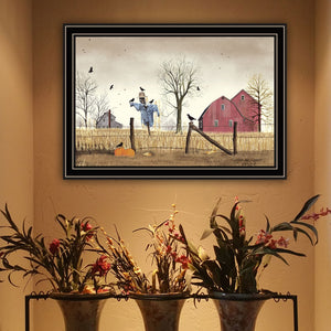 HomeRoots After the Harvest Black Framed Wall Art - Timeless Farm Scene for a Cozy Home Décor Upgrade 572037