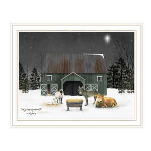 Homeroots Remembering White Framed Wall Art - Christmas Manger Acrylic Painting For Stylish Home Decor  Paper 572040