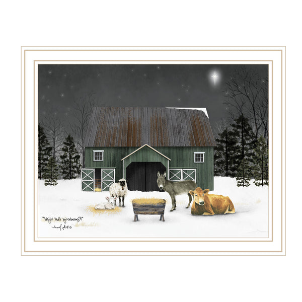 Homeroots Remembering White Framed Wall Art - Christmas Manger Acrylic Painting For Stylish Home Decor  Paper 572040