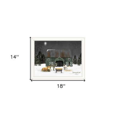 Homeroots Remembering White Framed Wall Art - Christmas Manger Acrylic Painting For Stylish Home Decor  Paper 572040