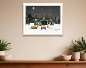 Homeroots Remembering White Framed Wall Art - Christmas Manger Acrylic Painting For Stylish Home Decor  Paper 572040