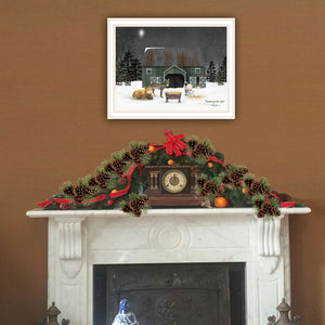 Homeroots Remembering White Framed Wall Art - Christmas Manger Acrylic Painting For Stylish Home Decor  Paper 572040