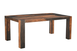 HomeRoots Seven-Piece Dark Brown Solid Wood Dining Set with Six Classic Ladder-Back Chairs for Elegant Dining 572076