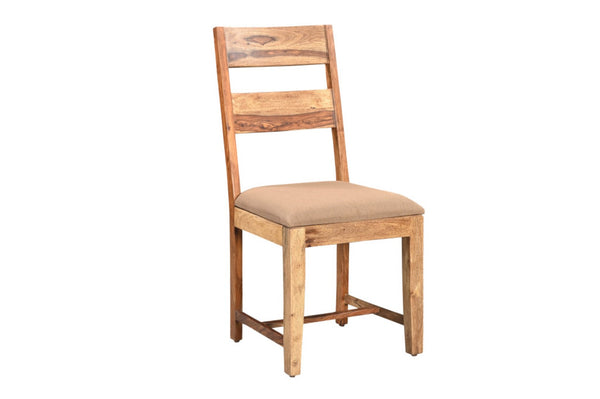 HomeRoots Seven Piece Solid Wood Dining Set with Six Elegant Ladder-Back Chairs for Timeless Style and Comfort 572079