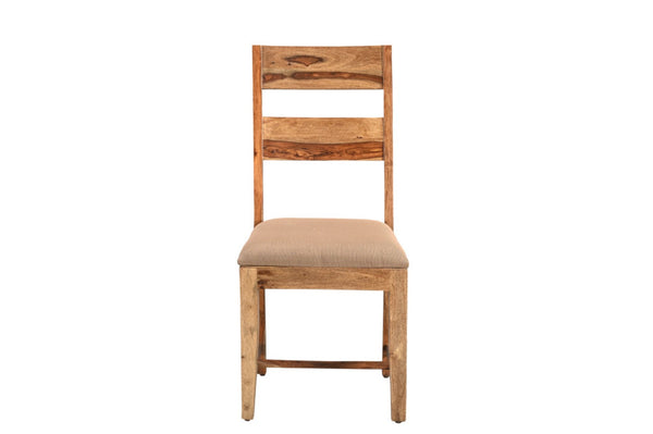 HomeRoots Seven Piece Solid Wood Dining Set with Six Elegant Ladder-Back Chairs for Timeless Style and Comfort 572079