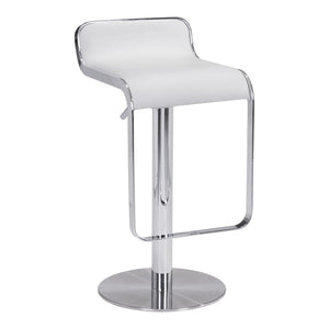 HomeRoots White Swivel Bar Chair - Modern Cafe-Style Comfort with Adjustable Height & Chic Fabric Design 572080