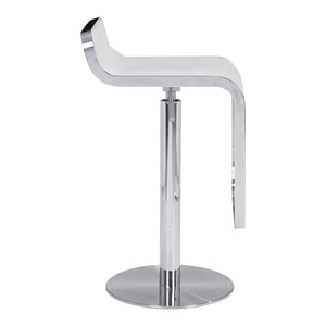 HomeRoots White Swivel Bar Chair - Modern Cafe-Style Comfort with Adjustable Height & Chic Fabric Design 572080