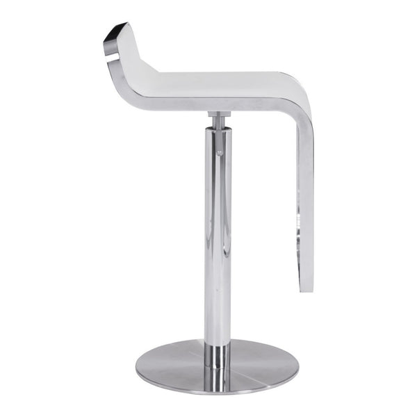 HomeRoots White Swivel Bar Chair - Modern Cafe-Style Comfort with Adjustable Height & Chic Fabric Design 572080