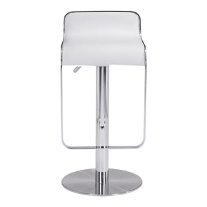 HomeRoots White Swivel Bar Chair - Modern Cafe-Style Comfort with Adjustable Height & Chic Fabric Design 572080