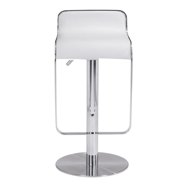 HomeRoots White Swivel Bar Chair - Modern Cafe-Style Comfort with Adjustable Height & Chic Fabric Design 572080