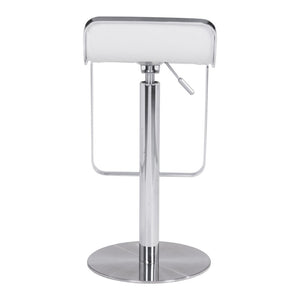 HomeRoots White Swivel Bar Chair - Modern Cafe-Style Comfort with Adjustable Height & Chic Fabric Design 572080