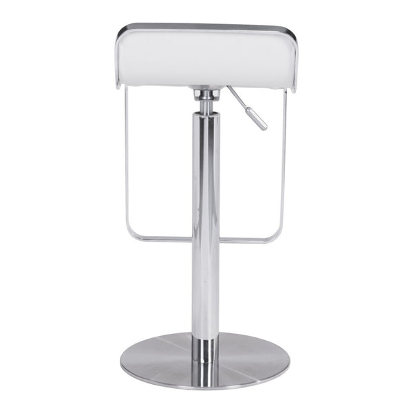HomeRoots White Swivel Bar Chair - Modern Cafe-Style Comfort with Adjustable Height & Chic Fabric Design 572080