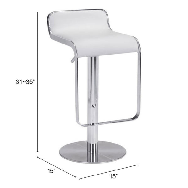HomeRoots White Swivel Bar Chair - Modern Cafe-Style Comfort with Adjustable Height & Chic Fabric Design 572080