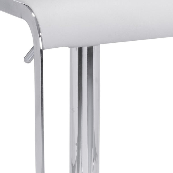 HomeRoots White Swivel Bar Chair - Modern Cafe-Style Comfort with Adjustable Height & Chic Fabric Design 572080