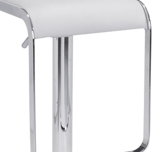 HomeRoots White Swivel Bar Chair - Modern Cafe-Style Comfort with Adjustable Height & Chic Fabric Design 572080