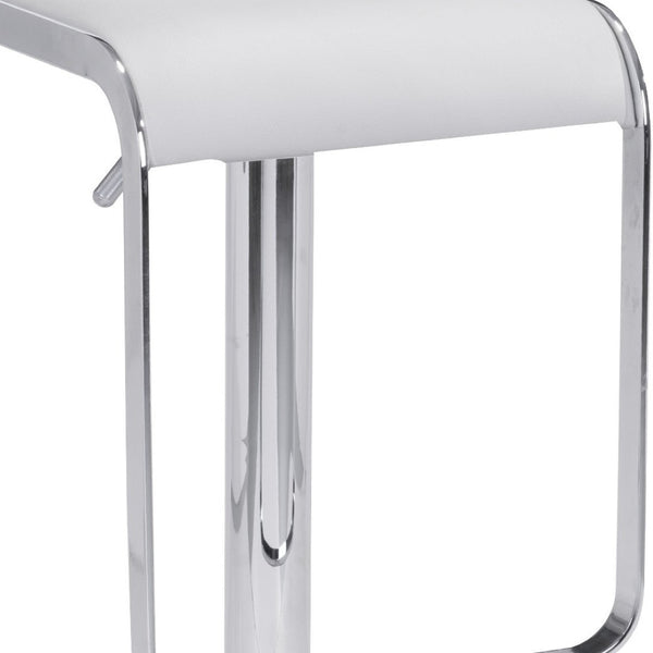 HomeRoots White Swivel Bar Chair - Modern Cafe-Style Comfort with Adjustable Height & Chic Fabric Design 572080