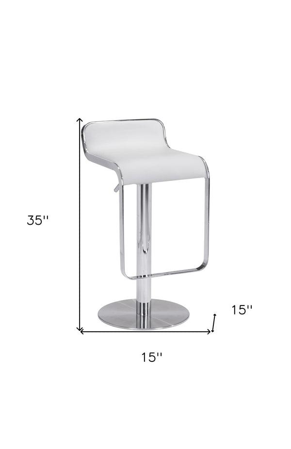 HomeRoots White Swivel Bar Chair - Modern Cafe-Style Comfort with Adjustable Height & Chic Fabric Design 572080