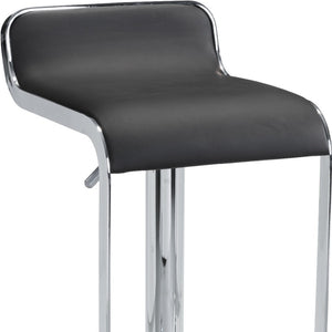 HomeRoots Black Adjustable Height Swivel Bar Chair - Stylish Faux Leather & Steel Design for Modern Comfort 572081