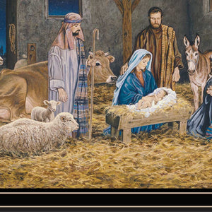 Homeroots The Birth Of Christ Black Framed Wall Art - Celebrate Christmas With Stunning Decorative Elegance  Wood,Paper 572093