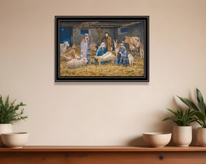 Homeroots The Birth Of Christ Black Framed Wall Art - Celebrate Christmas With Stunning Decorative Elegance  Wood,Paper 572093