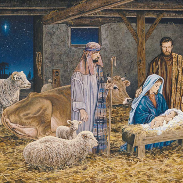 Homeroots The Birth Of Christ Elegant White Framed Wall Art - Celebrate Christmas With Stylish Decor!  Wood,Paper 572094