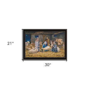 Homeroots The Birth Of Christ Black Framed Wall Art - Celebrate Christmas With Stunning Decorative Elegance  Wood,Paper 572095