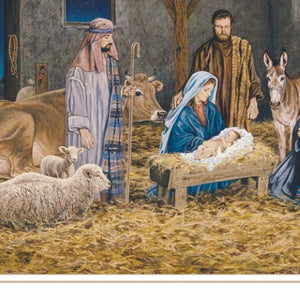 Homeroots The Birth Of Christ Elegant White Framed Wall Art - Celebrate Christmas With Stylish Decor!  Wood,Paper 572096