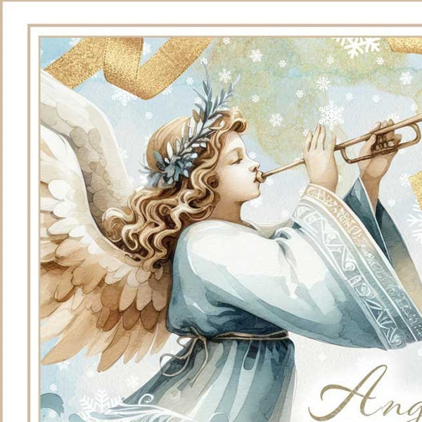 HomeRoots Set of Two Angels "We Have Heard on High" Framed Wall Art – Serene Spiritual Decor for Any Space 572100