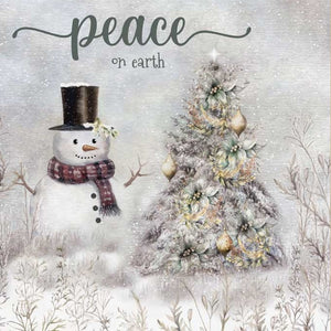 HomeRoots Set of Two "Peace on Earth" White Framed Wall Art Prints - Contemporary Home Decor for Festive Elegance 572102