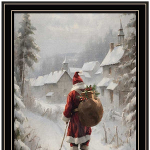 HomeRoots Set of Two Framed Christmas Eve Wall Art – Festive Black Frames for Holiday Home Decor, Ready to Hang 572103