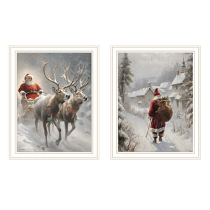 HomeRoots Set of Two On the Eve of Christmas Framed Wall Art - Festive Decor for Modern Holiday Touch! 572104