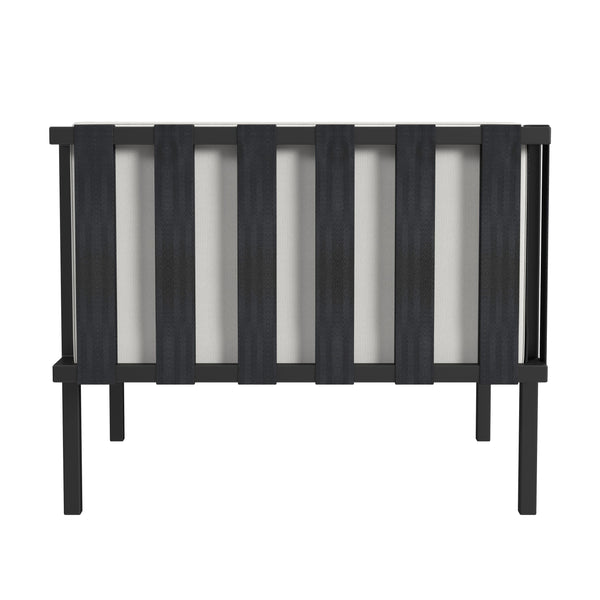 Butler Specialty Norway Outdoor Lounge Chair With Durable Sunbrella Fabric And Sleek Black Iron Frame For Style Black And White Iron,Tris Foam,Sunbrella,Plyboard,Nylon 5721437-butler