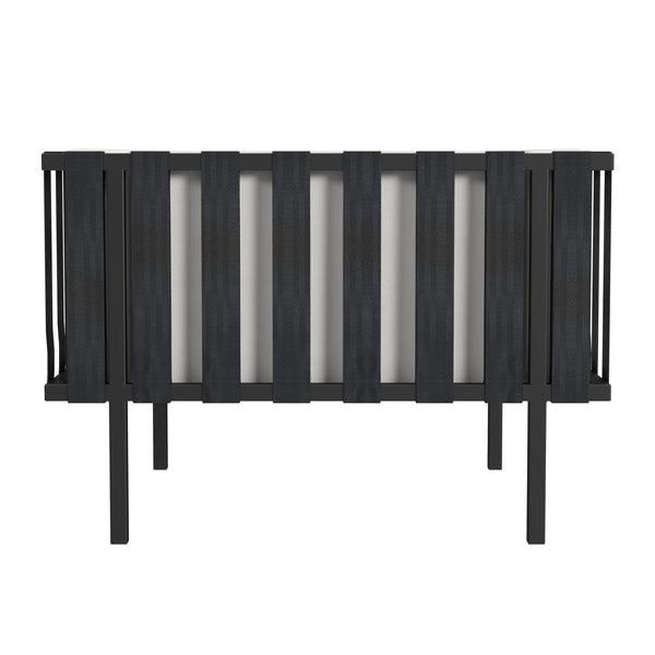 Butler Specialty Norway Outdoor Lounge Chair With Durable Sunbrella Fabric And Sleek Black Iron Frame For Style Black And White Iron,Tris Foam,Sunbrella,Plyboard,Nylon 5721437-butler