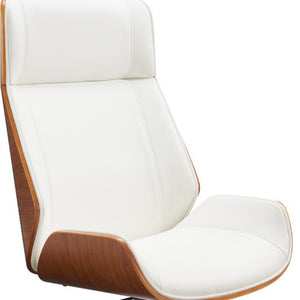White Ergonomic Rolling Office Chair with Adjustable Height for Executive Workspaces
