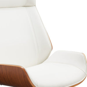 White Ergonomic Rolling Office Chair with Adjustable Height for Executive Workspaces