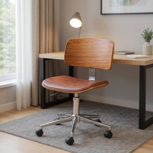 Ergonomic Rolling Desk Chair with Adjustable Seat Height for Modern Home Office Comfort