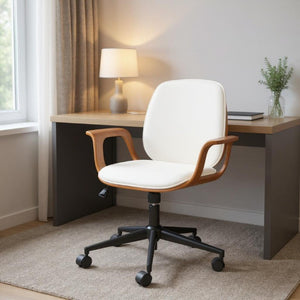 Ergonomic Rolling Desk Chair with Adjustable Seat Height for Modern Home Office Comfort
