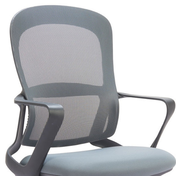 HomeRoots Gray Ergonomic Adjustable Height Swivel Office Chair - Modern Design with Mobility & Comfort Features 572163