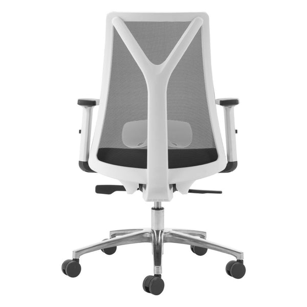 HomeRoots Black Adjustable Height Swivel Office Chair with Mesh Back, Steel Frame & Smooth Rolling Casters 572164