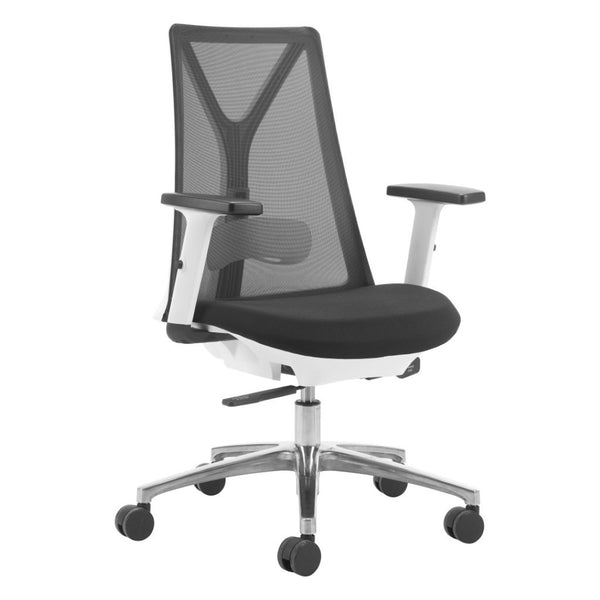 HomeRoots Black Adjustable Height Swivel Office Chair with Mesh Back, Steel Frame & Smooth Rolling Casters 572164