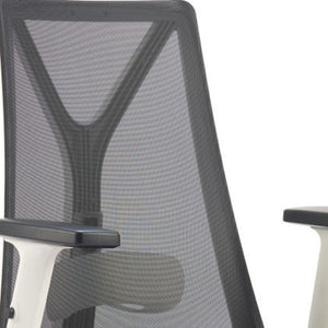 HomeRoots Black Adjustable Height Swivel Office Chair with Mesh Back, Steel Frame & Smooth Rolling Casters 572164