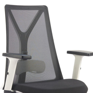 HomeRoots Black Adjustable Height Swivel Office Chair with Mesh Back, Steel Frame & Smooth Rolling Casters 572164