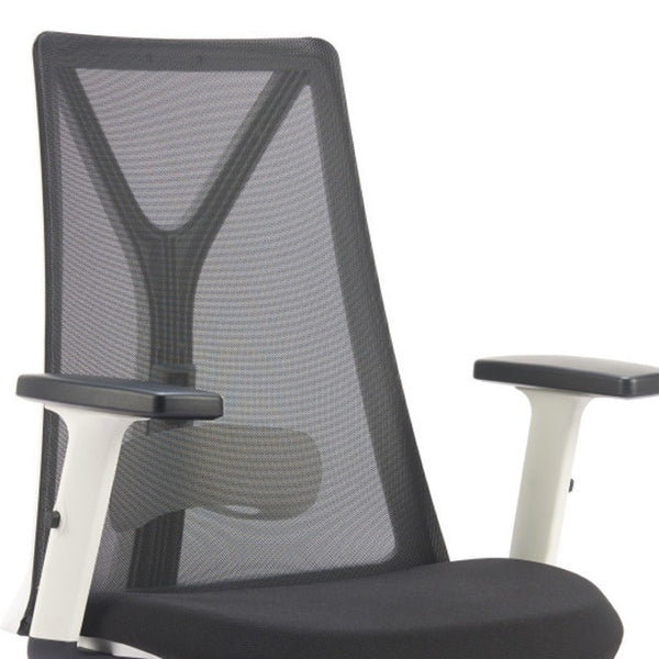 HomeRoots Black Adjustable Height Swivel Office Chair with Mesh Back, Steel Frame & Smooth Rolling Casters 572164