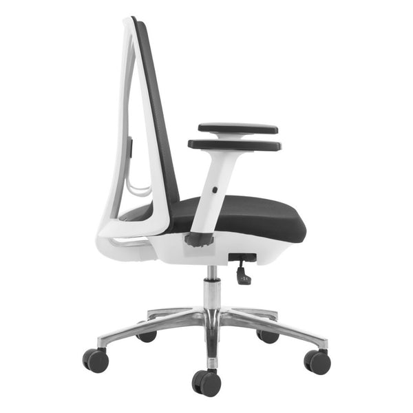 HomeRoots Black Adjustable Height Swivel Office Chair with Mesh Back, Steel Frame & Smooth Rolling Casters 572164