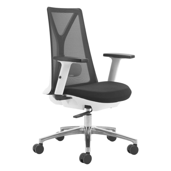 HomeRoots Black Adjustable Height Swivel Office Chair with Mesh Back, Steel Frame & Smooth Rolling Casters 572164