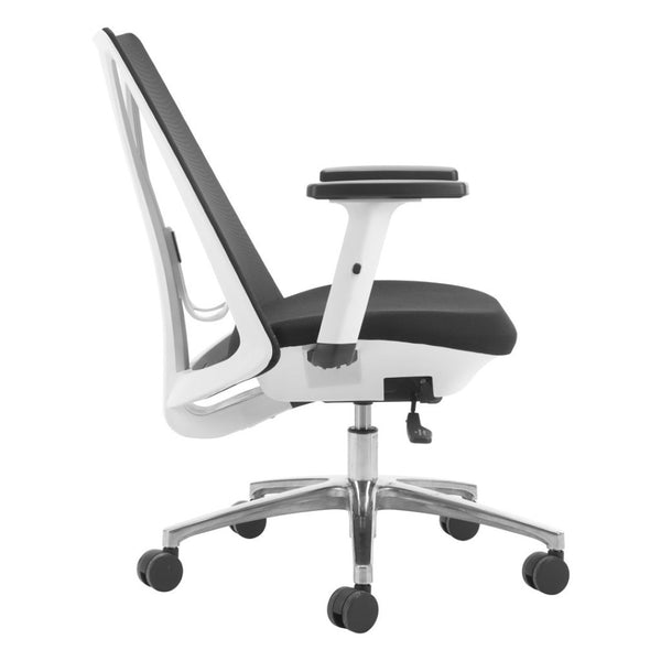 HomeRoots Black Adjustable Height Swivel Office Chair with Mesh Back, Steel Frame & Smooth Rolling Casters 572164